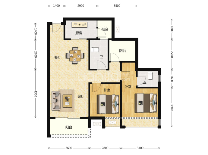 慧豊上品--建面 87m²