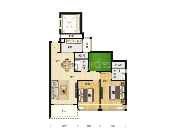 万冠广场--建面 89m²