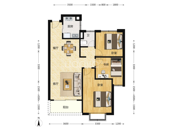 宜良龍院小区--建面 89m²