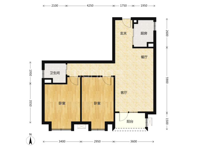 东胜时间山--建面 93.99m²