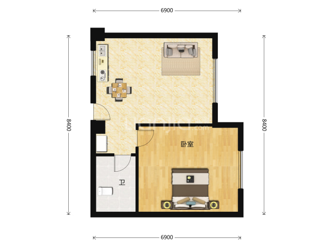 青岛莱阳路8号--建面 80.28m²