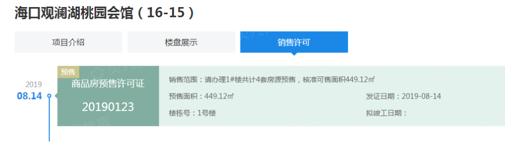 观澜湖·艺墅预售许可证