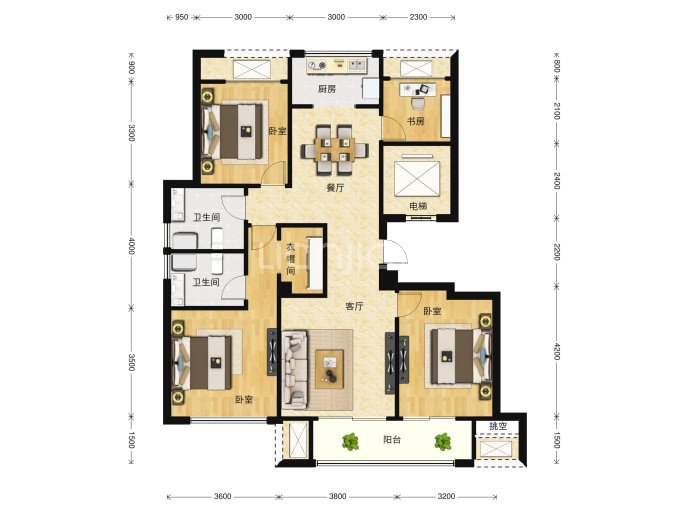 杨柳春风--建面 132m²