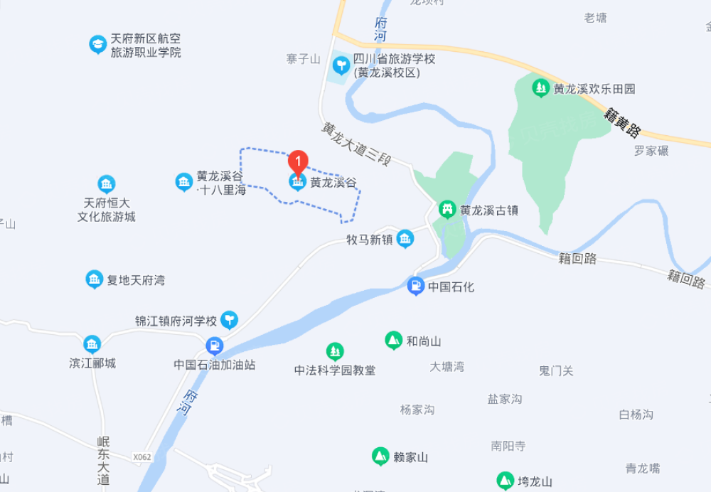 黄龙溪谷区位