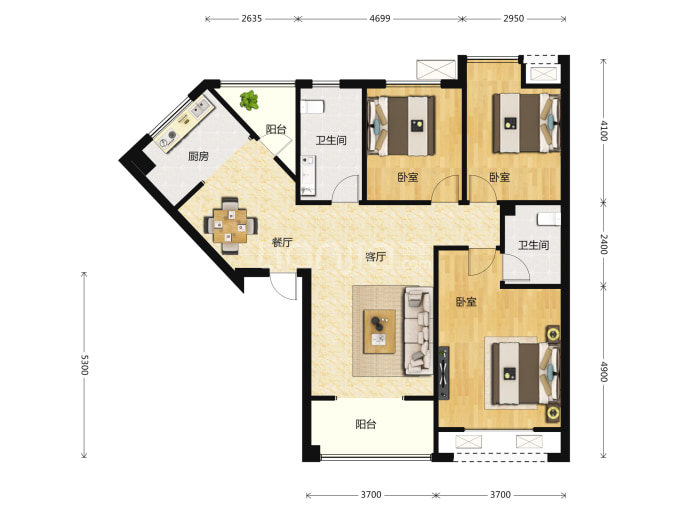 翡翠明珠二期--建面 117.94m²