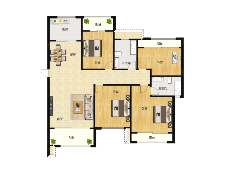 正荣府4室2厅2卫户型图
