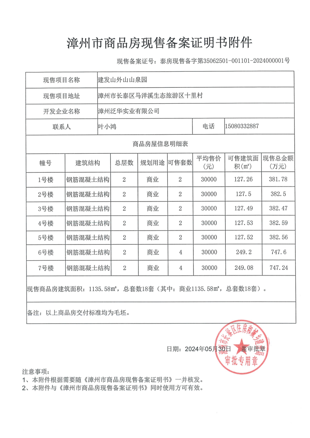 建发山泉院预售许可证