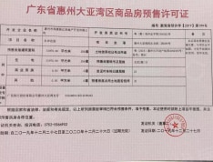 珠江四季悦城预售许可证