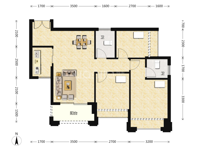 圣德嘉园--建面 92m²