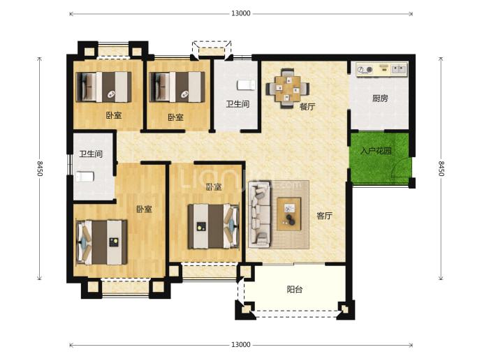 广州敏捷绿湖首府--建面 119m²