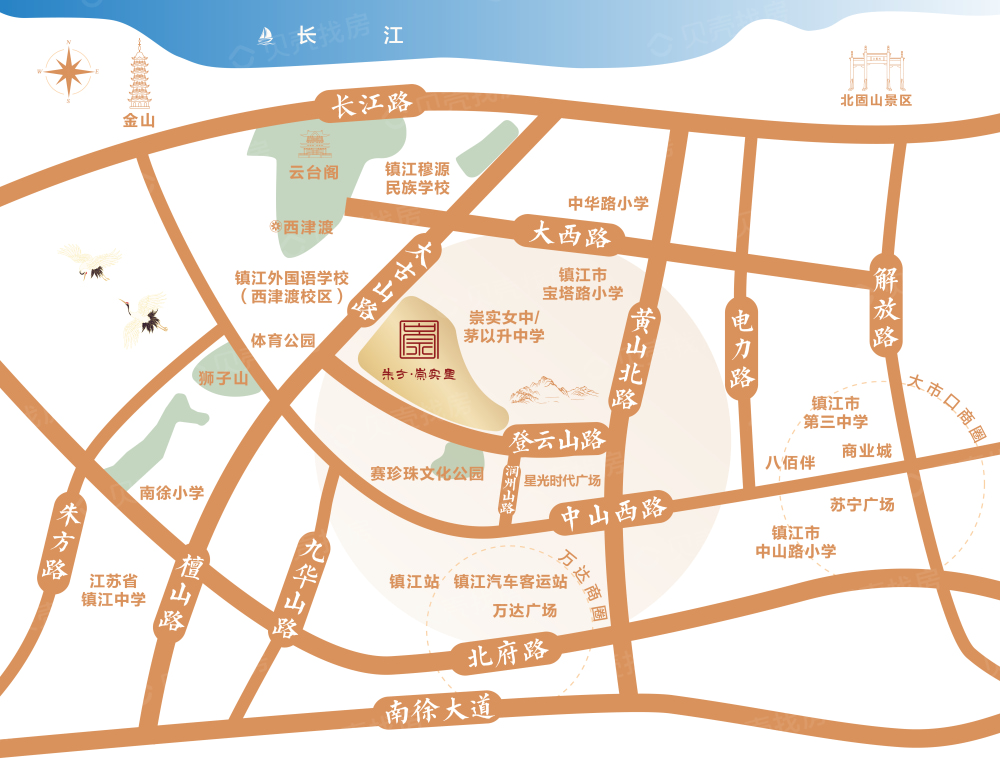 朱方·崇实里区位