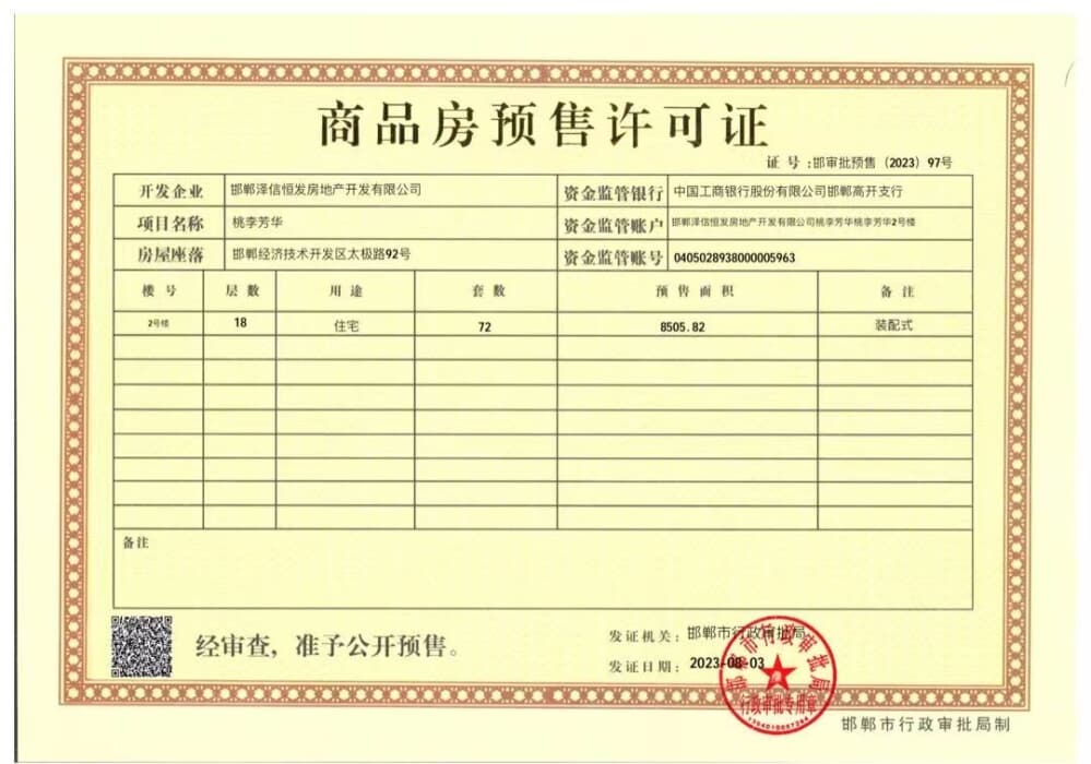 泽信•拾光名著预售许可证