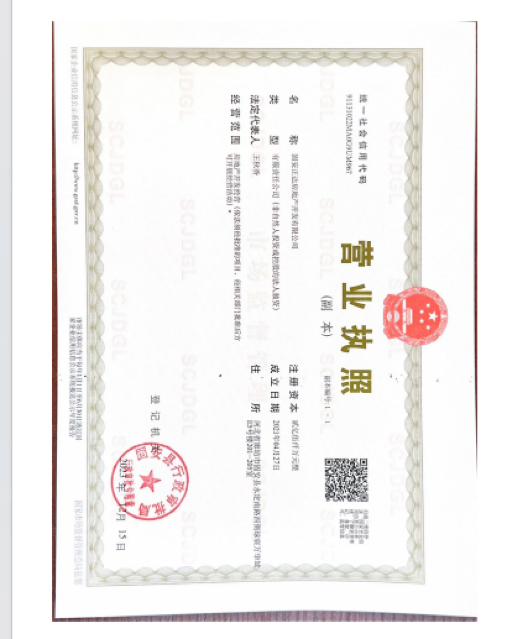 金地滨河风华开发商营业执照
