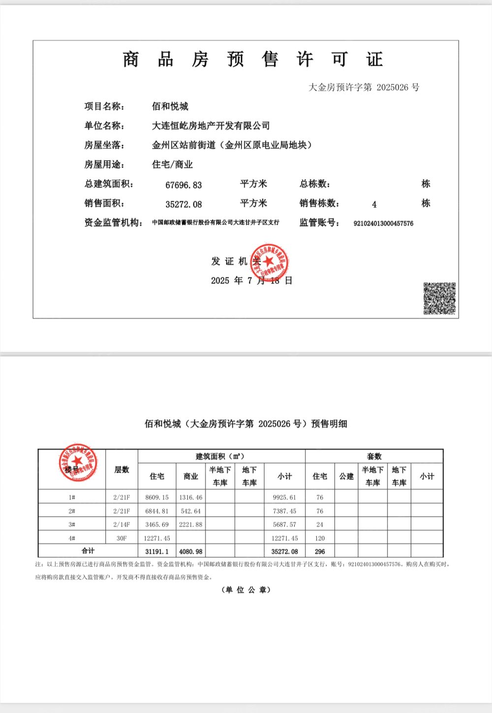 佰和悦城预售许可证