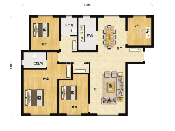 兰州万科城--建面 135m²