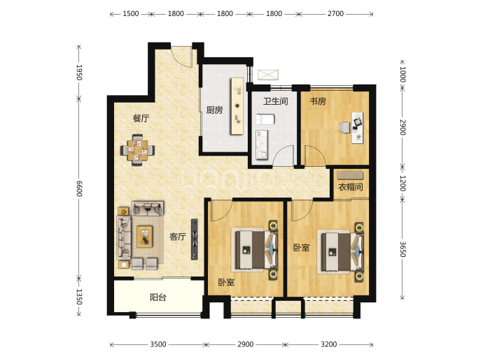 城发投时代中心--建面 105m²