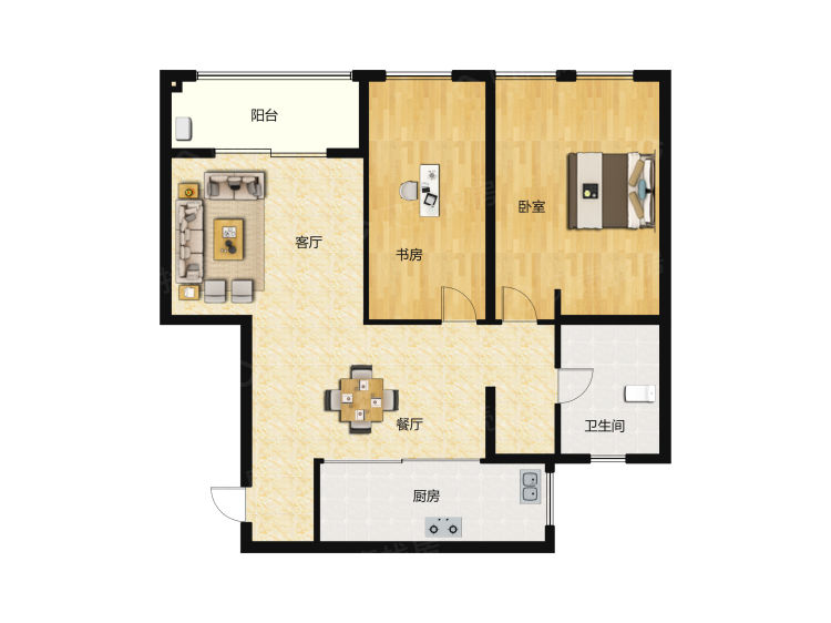 青奥村二居室户型图大全-南京青奥村二居室房型图-平面布置图-贝壳