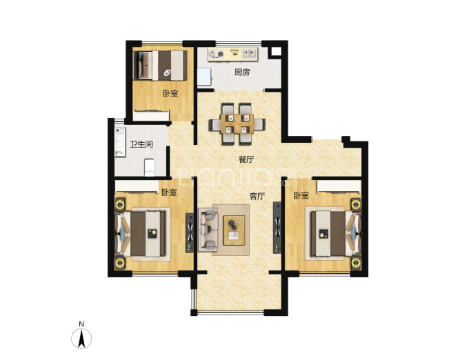 天鸿公园大道--建面 110m²