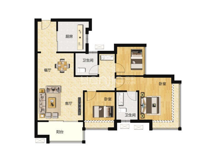 越秀逸泉锦翠--建面 79m²