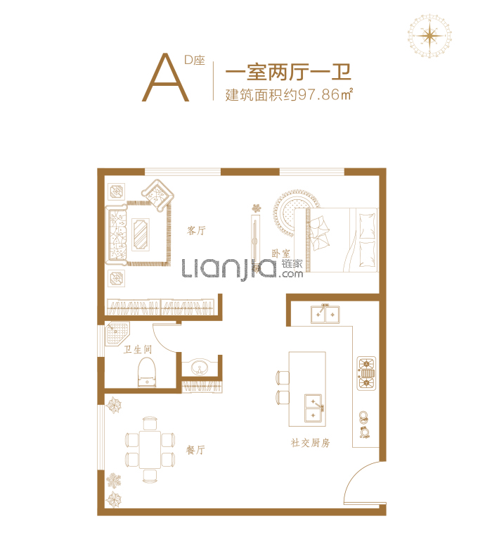 晶彩中心--建面 97.86m²