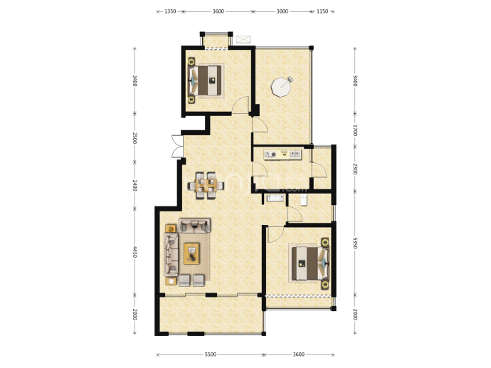 山城小院--套内 85.86m²