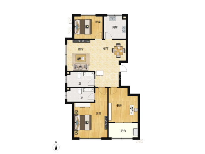 四建美林丽景--建面 101m²