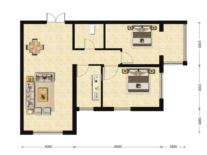 长岛壹号--建面 110.04m²