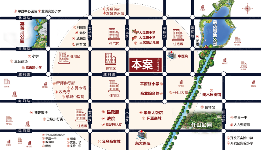 单县万腾观澜城区位