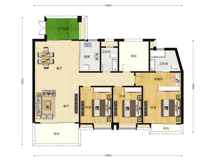 星河山海湾四居室户型图大全-北京星河山海湾四居室房型图-平面布置图