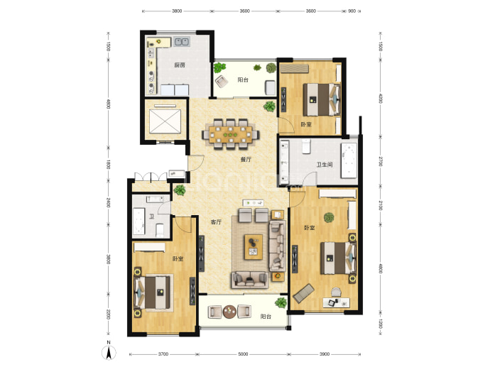 九英里颢苑--建面 190m²