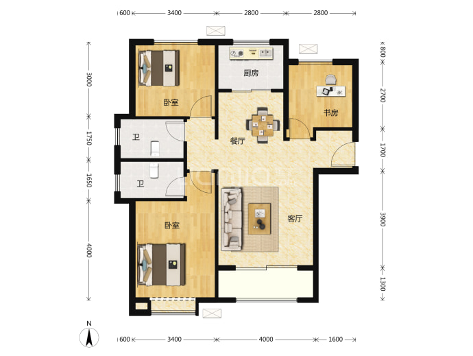 首创禧悦--建面 109m²