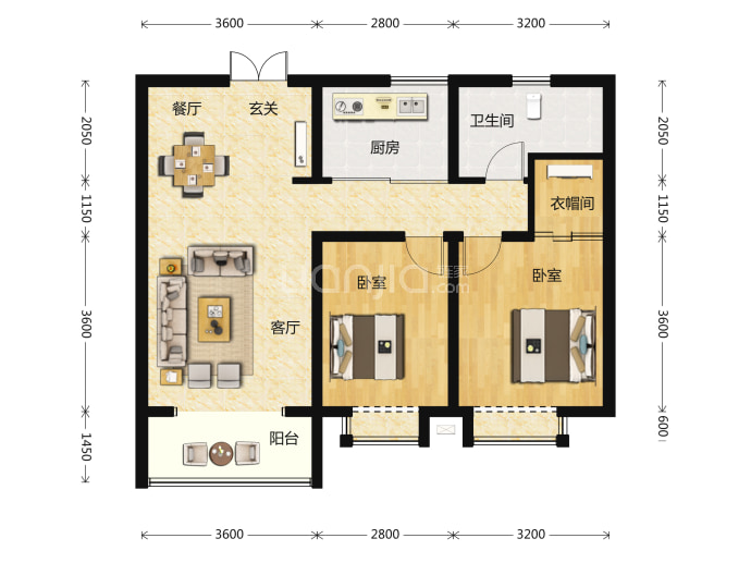 天和悦江山--建面 92m²