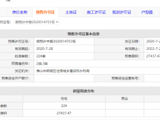 中海云麓公馆预售许可证