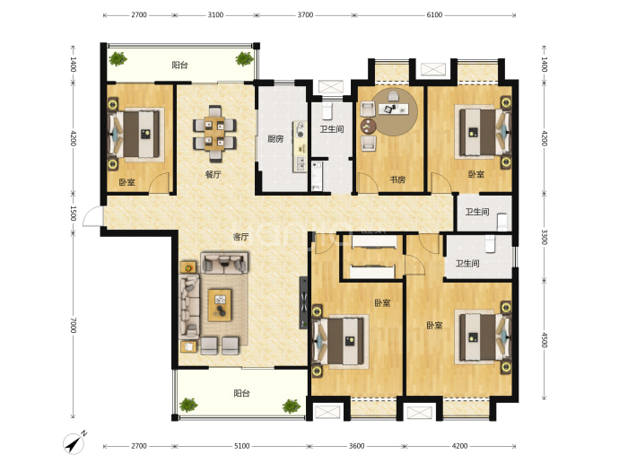 现代天外天小镇--建面 202.87m²