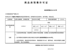 中奥天樾府预售许可证