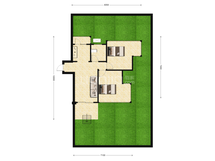 帝岭花园--建面 66m²