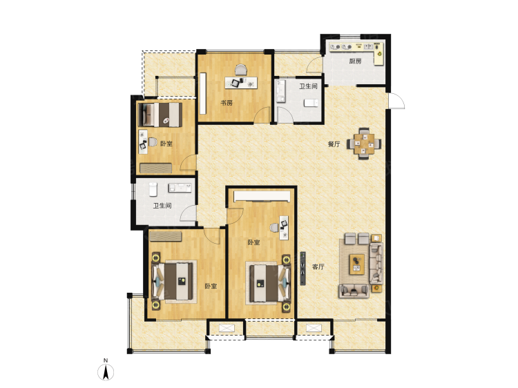 【华丽家族太湖汇景_苏州华丽家族太湖汇景楼盘】四居室户型图|4室2厅