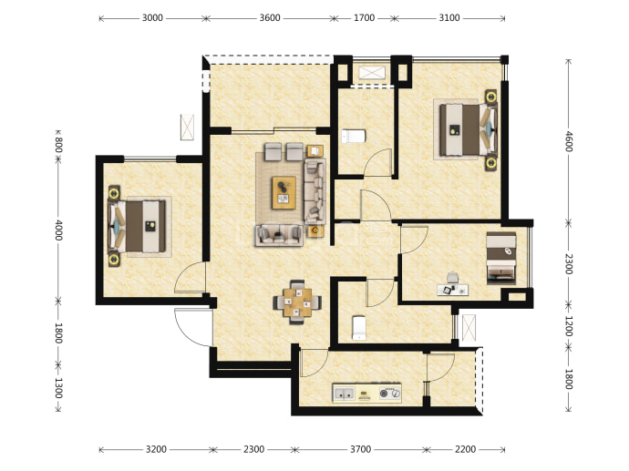 金科碧桂园旭辉千江凌云--建面 93m²