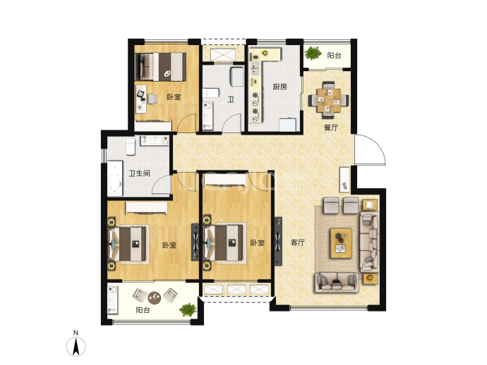 崇文花园--建面 125.59m²