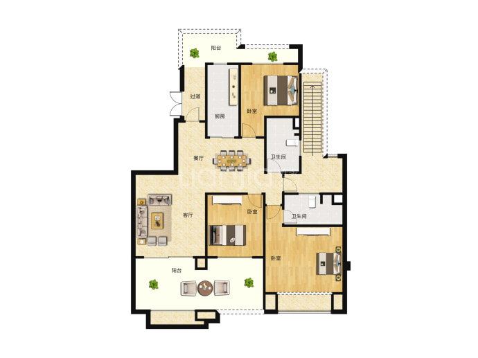 恒大翡翠公园--建面 205m²