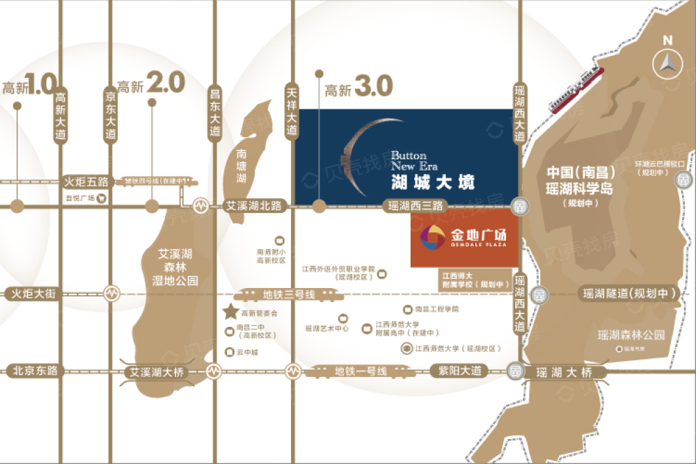 湖城大境•金地广场区位