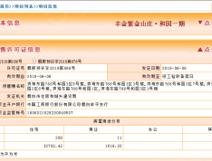 丰金紫金山庄预售许可证