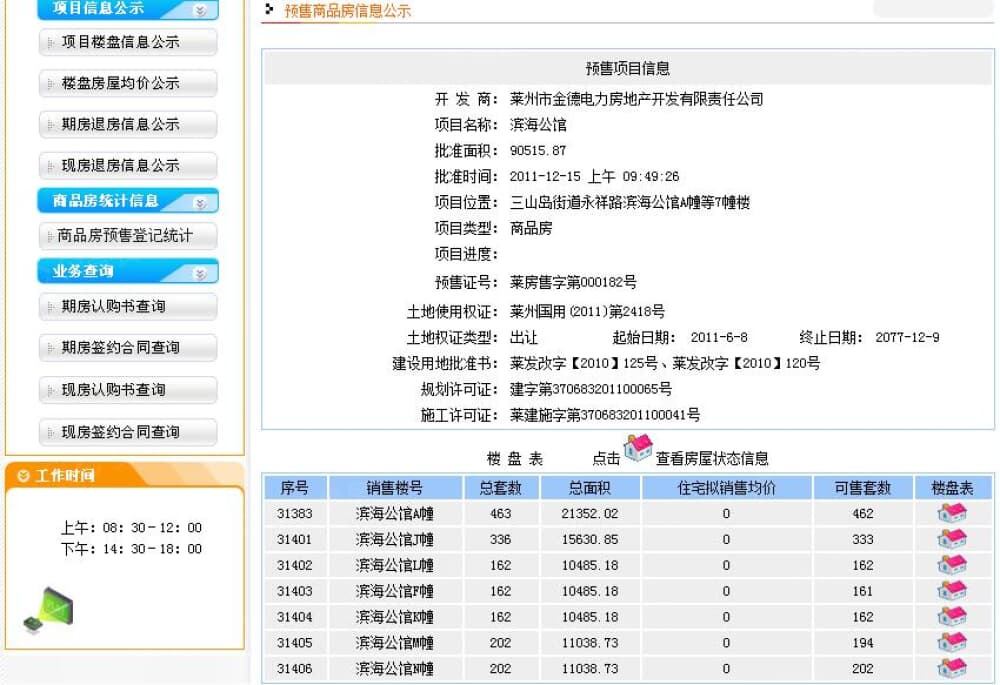 滨海公馆预售许可证