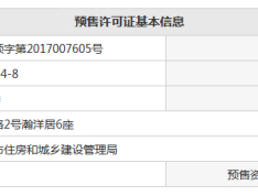 瀚洋居预售许可证