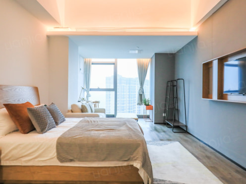 独栋·城家公寓 昆山光明路地铁站店 【高端公寓】免费公区！超大落地窗！高楼层无敌采光！独厨独卫！ 1室1厅