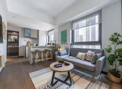 独栋·中海友里公寓 济南华山店 【商业精英专享】轻奢一室一厅 落地窗采光好 带电视 24h安保 1室1厅_将军路1710号租房