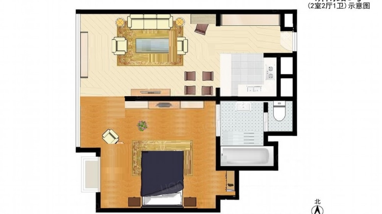 整租·济南路8号 2室2厅 南/北