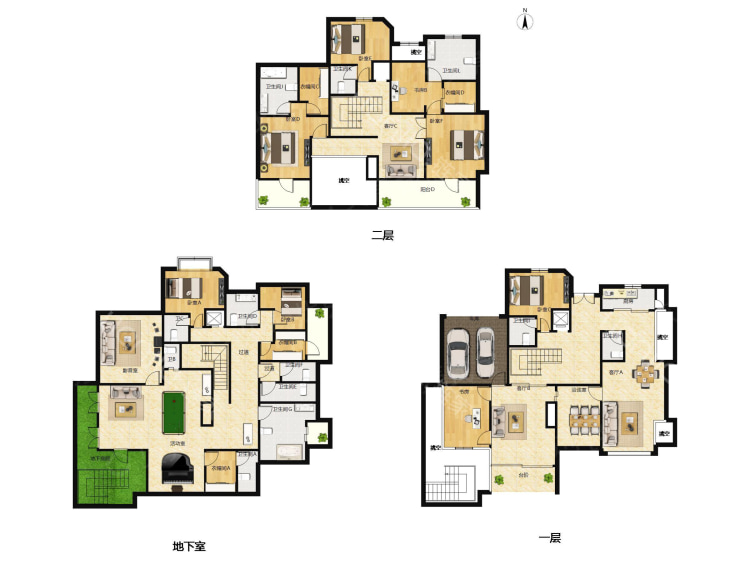 金臣别墅5室3厅6卫户型图