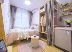 独栋·龙湖冠寓 交通大学店 开工特惠！拎包入住优质阳光一居押一付一独立卫浴近西安路交大辽师可短租 首月立减！特惠南向B户型 开间_西南路501号租房