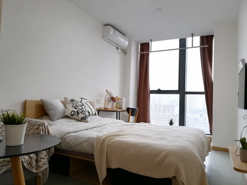 独栋·魔方公寓 苏州胥口店 暖春租房季活动长租独栋公寓落地窗可月付 开间